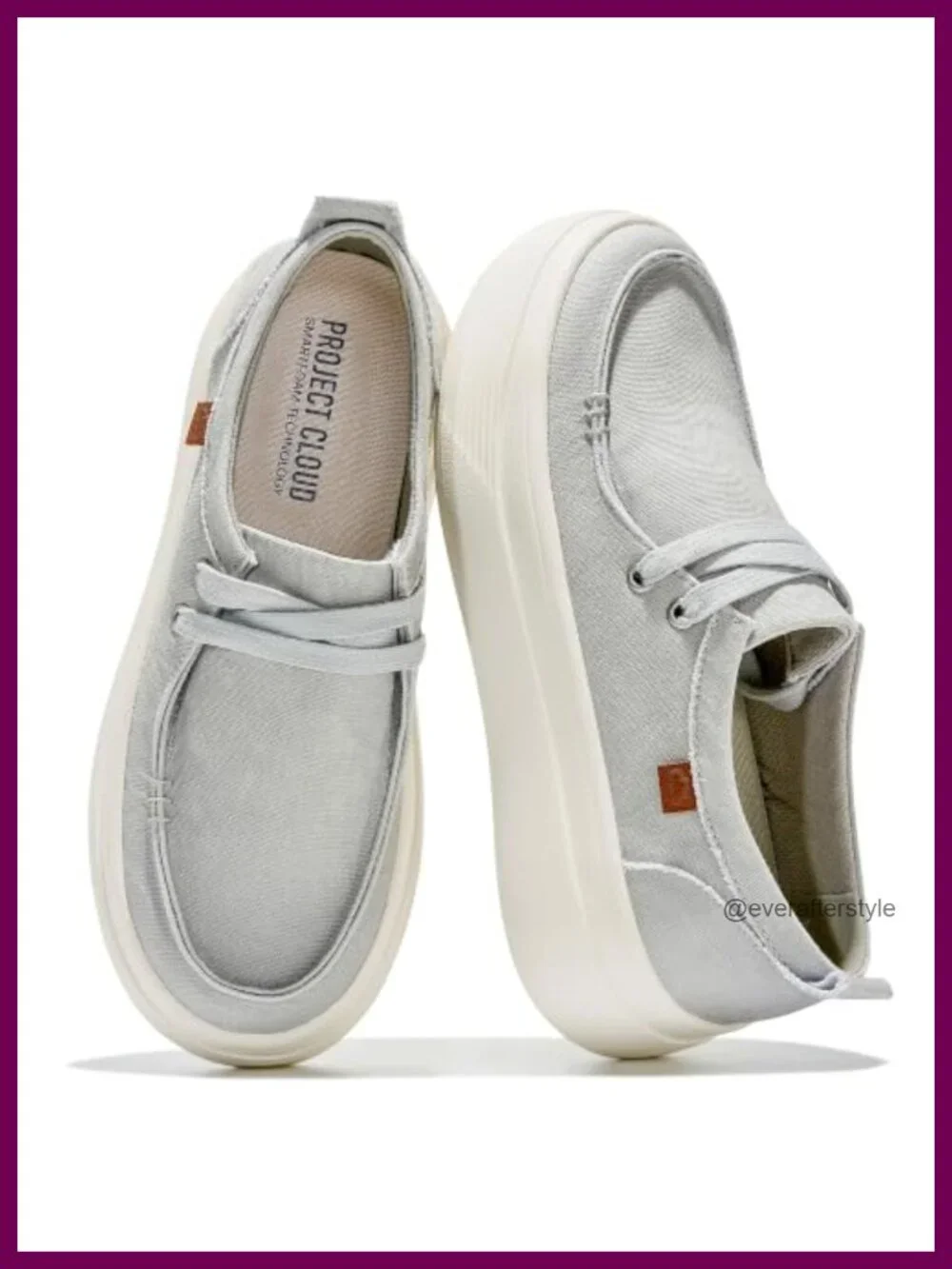 Canvas Platform Loafers Women Slip-On Sneakers SmartFoam Insole 1.89